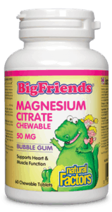 Natural Factors Kids Magnesium Citrate, 60 Chew Tablets
