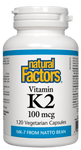 Natural Factors Vitamin K2 100mcg, 60 capsules